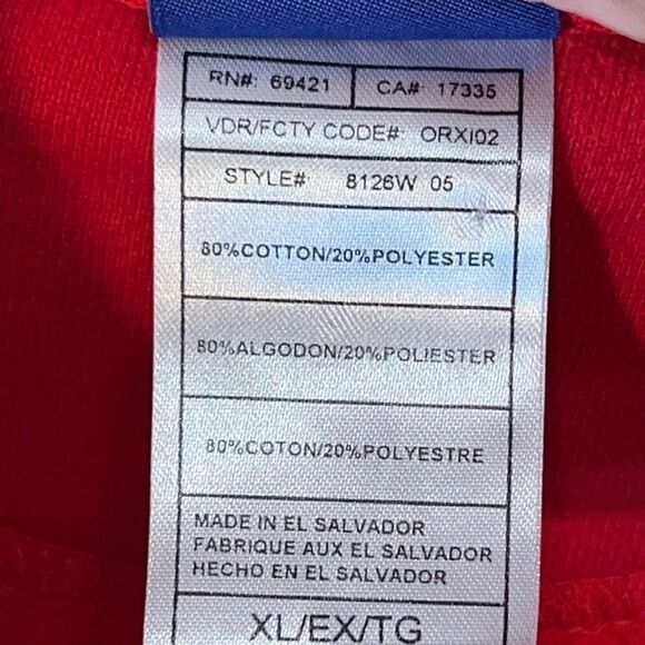Reebok Houston Texas Sweatshirt Men XLarge Red Pullover 1/4 Zip Long Slv Fleece - Picture 8 of 13